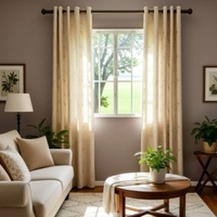 Draperii catifea Marble crem