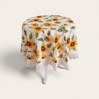 Faţă de masă rotundă cu floarea-soarelui LINA
