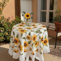 Faţă de masă rotundă cu floarea-soarelui LINA