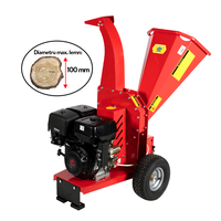 Tocator pentru crengi Micul Fermier, Ø100mm, motor benzina 15CP, pornire electrica, alimentare orizontala, pentru rumegus