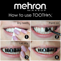 MEHRON Tooth FX Black 4 ml – Vopsea Neagră pentru Dinți, Machiaj SFX și Halloween