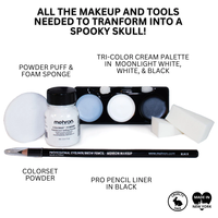 MEHRON Skeleton Professional Makeup Kit – Kit Machiaj Schelet pentru Face Painting