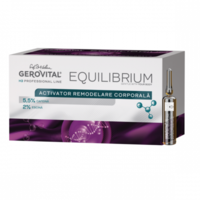 Gerovital H3 Equilibrium - Fiole Activator Remodelare Corporală pentru Elasticitatea Pielii și Combaterea Celulitei, cu Cafeină 5,5% și Escină 2%