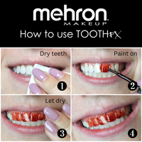MEHRON Tooth FX Blood Red 4 ml – Vopsea Roșie pentru Dinți, Machiaj SFX și Halloween