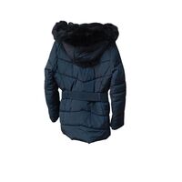 Geacă Lungă de Iarnă Puffer C&A Strong Amazing Girl cu Blăniță și Curea în Talie – Mărimea 146 (10-11 Ani) | Second Hand Premium