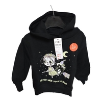 Rochie tip hanorac neagră fete Zippy „Glow in the Dark” vătuită la interior, mărimi 3-12 ani - Nouă cu etichetă