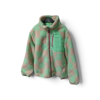 Jachetă H&M din Pluș Teddy în Carouri Verde-Roz – Mărimea 146-152 (10-12 ani) | Second Hand