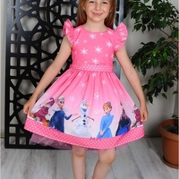 Rochița cu imprimeu Frozen  Roz
