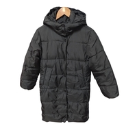 Geacă Lungă de Iarnă Puffer H&M cu Glugă, Negru Mat – Mărimea 146 (10-11 Ani) | Second Hand Premium