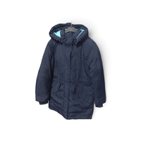 Geacă Lungă de Iarnă H&M Tip Parka cu Glugă și Căptușeală Turcoaz – Mărimea 116 (6 ani) | Second Hand