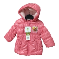 Geacă groasă de iarnă fetițe Disney Princess roz-bombon cu glugă și interior fleece, mărime 18 luni (81 cm) - Nouă cu etichetă