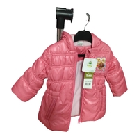 Geacă groasă de iarnă fetițe Disney Princess roz-bombon cu glugă și interior fleece, mărime 18 luni (81 cm) - Nouă cu etichetă