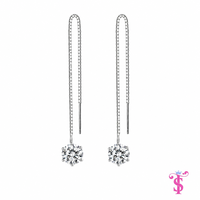 Cercei Lungi  Crystal Elegance – Argint 925, Design Tip Threader, Zirconiu Strălucitor
