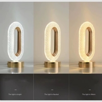 Lampă de Masă LED Cristal Nordic, Touch Control, 3 Culori Lumină, Dimabilă, 26cm, Reîncărcabilă DC5V