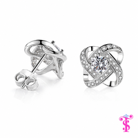 Cercei  Infinity Spark – Argint 925, Zirconiu Strălucitor, Placare Rodiu, Design Elegant Tip Infinity