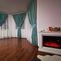 Draperie Madras și voal alb / perdea dungi