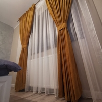 Draperie Madras și voal alb / perdea dungi