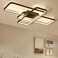 Lustra LED cu telecomanda AXIS 96W, 3 Elemente, lumina Rece/Calda/Neutra, Dimabila, Negru