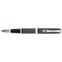Stilou DIPLOMAT Excellence A plus, cu penita M, aurita 14kt. - Wave Guilloche Lapis Black