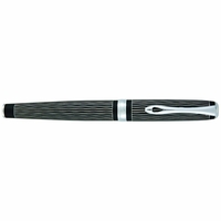 Stilou DIPLOMAT Excellence A plus, cu penita M, din otel inoxidabil - Wave Guilloche Lapis Black