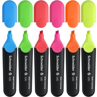 Textmarker SCHNEIDER Job, varf lat, 6 culori/set - (G, O, V, R, A, R)