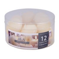 Lumanari plutitoare, rotunde, 48 x 28mm, 12buc/set, DONAU Home - crem