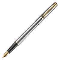 Stilou DIPLOMAT Traveller, cu penita M, din otel inoxidabil - stainless steel gold