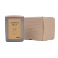 Lumanare in recipient de sticla, cu capac, 200gr, 40 de ore ardere, DONAU Home - Lavender Field