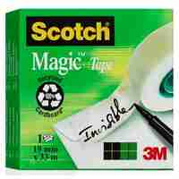 Banda adeziva transparent mata, invizibila la copiere, se rupe usor, 19mm x 33m, 3M - SCOTCH Magic