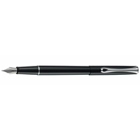 Stilou DIPLOMAT Traveller, cu penita M, din otel inoxidabil - black lacquer