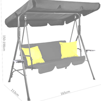 Leagan balansoar gradina  Vicenza, 3 locuri, 220kg, gri