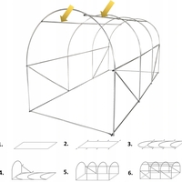 Sera de gradina, tip tunel cu cadru metalic, 250x400cm, 10mp (3 segmente)