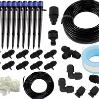 Set irigare gradina cu aspersoare si furtun PVC 20 metri, 10 aspersoare, negru