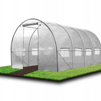 Sera de gradina, tip tunel cu cadru metalic, 300x600cm, 18mp alb