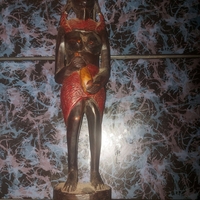 Statueta africana sculptata manual din abanos