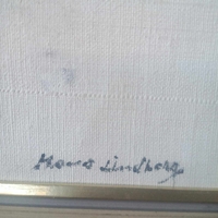 Tablou pictat pe pânză peisaj de iarna semnat