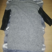 Bluzita cu mâneci din imitație piele
