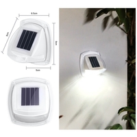 Lampa Solara LED pentru Gradina, Flippy, Set 2 Bucati, Tip Aplica pe Perete, 8.5 x 9 cm, 2V, ABS, 600mAh, Rezistent la apa, 8 LED-uri Alb Rece, Alb