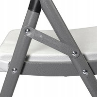 Scaun pliabil 54x46x86 cm, otel si HDPE, antiderapant, alb