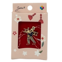 Martisor Brosa Mica in Cutie, Jolie, Dimensiune Brosa 2.5-3cm, Material Metal, Model Hornar, Cutie Roz