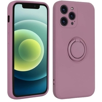 Husa protectie Vafy compatibila cu Samsung Galaxy A71 Liquid Silicone Ring cu suport rotativ Mov