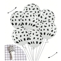 Set 10 Baloane din Latex, Flippy, Model Party Animal Print, 3x Portocaliu, 3x Galben, 4x Alb, 23 cm, 1.4g