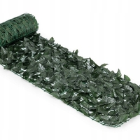 Gard artificial decorativ 50x500 cm, frunze ornamentale, protectie UV si intemperii, plastic PVC, verde inchis