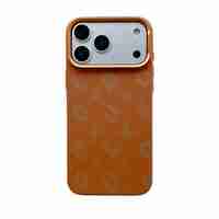 Carcasa Magnetica, Vafy, Compatibila Apple iPhone 17 Pro Max, din Fibra de Carbon, Litere Fosforescente, Portocaliu