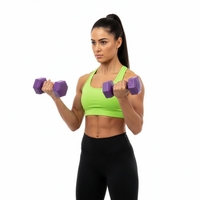 Set gantere hex 2x2 kg, bitum cu invelis rezistent PP, mov