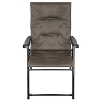 Scaun pliabil de gradina cu perna, structura metalica, 59x66x90 cm, maro