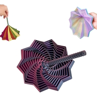 Jucarie Decompresie, Flippy, Model Stea 3D, DuoChrome, Maner Spirala, Turn Magic Geometric, Multiple Forme, Anti-stress, 8.6 cm, Negru/Rosu