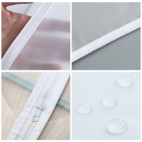 Set 5 Huse de Depozitare cu Fermoar, Flippy, pentru Haine, de Protectie, pentru Voiaj, Netesut, Rezistent la Praf, 60x120 cm, Transparent-Alb