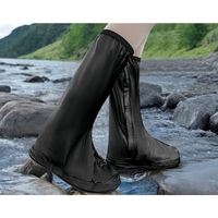 Protectie Incaltaminte pentru Ploaie si Noroi, Flippy, Impermeabila, Talpa Antiderapanta, cu Fermoar si Capsa, Inaltime 40 cm, Marime XXXL 44-45, Negru