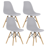 Set 4 scaune dining Scandinav pentru bucatarie, 38x42x82cm, gri